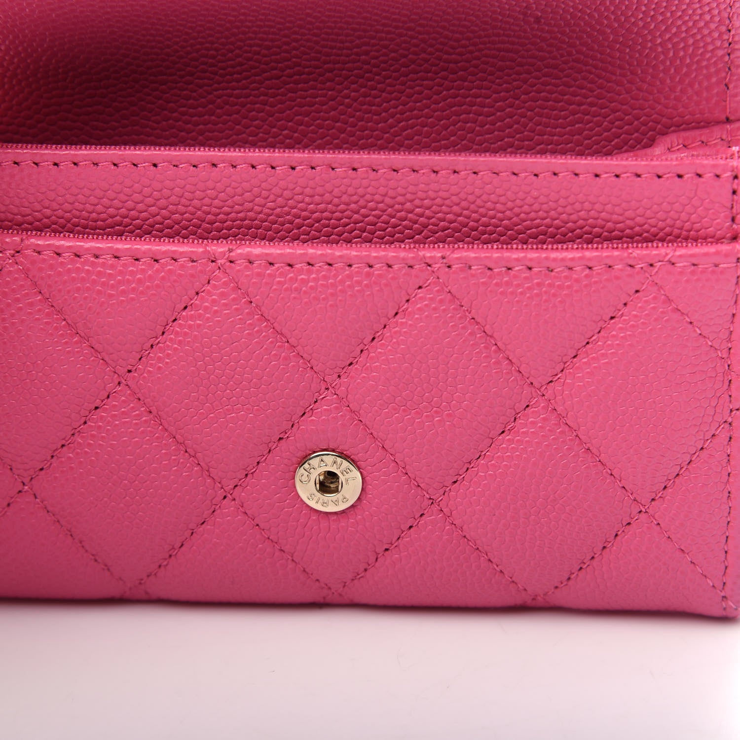 Chanel Caviar Quilted Flap Card Holder Wallet Pink 9 of 9
