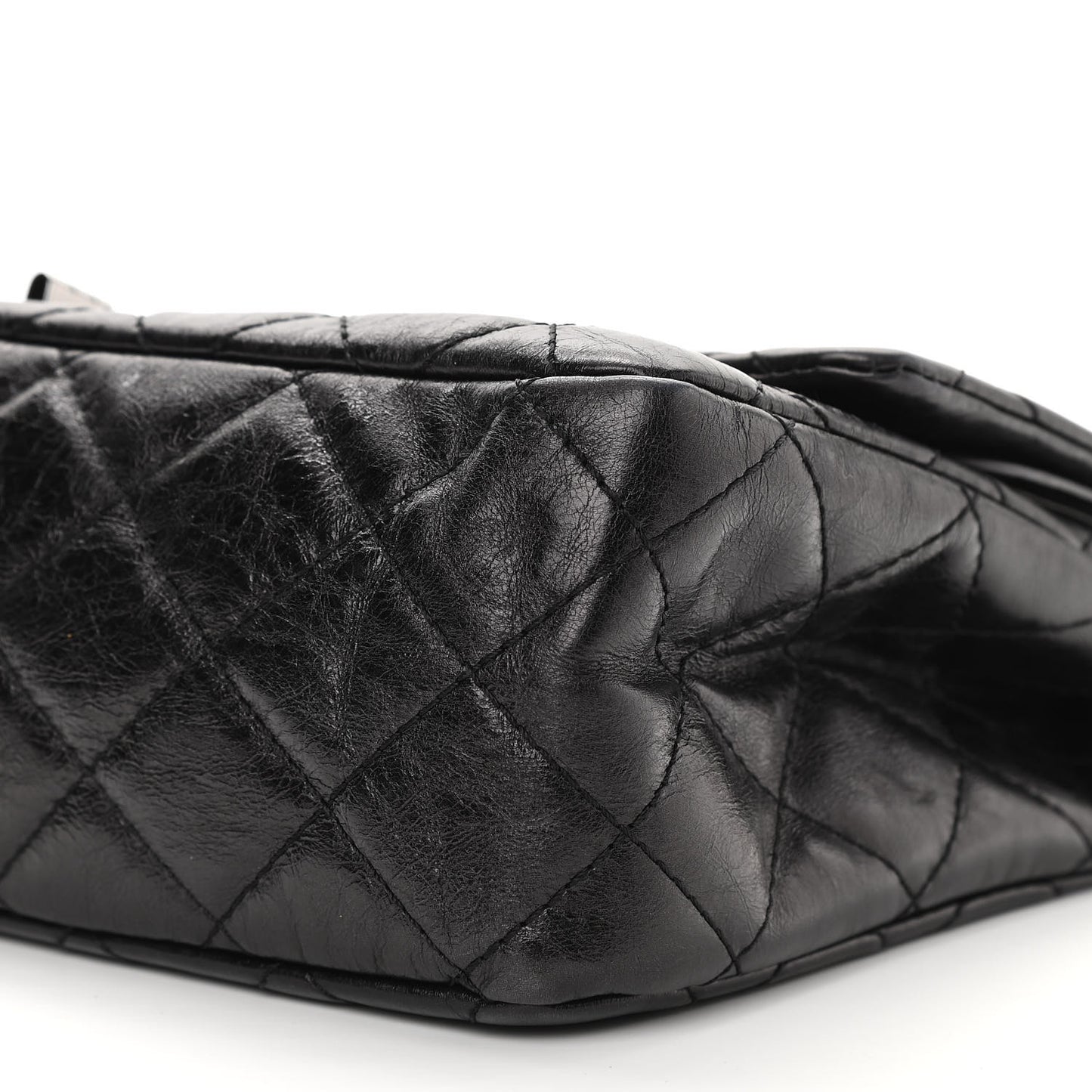 Aged Calfskin Quilted 2.55 Reissue 227 Flap Black