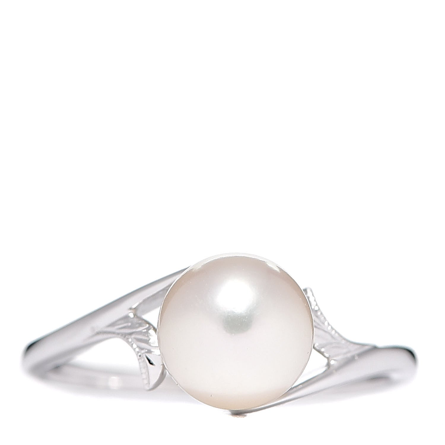Mikimoto 18K White Gold Akoya Pearl 7mm Ring 51 5.75 1 of 5