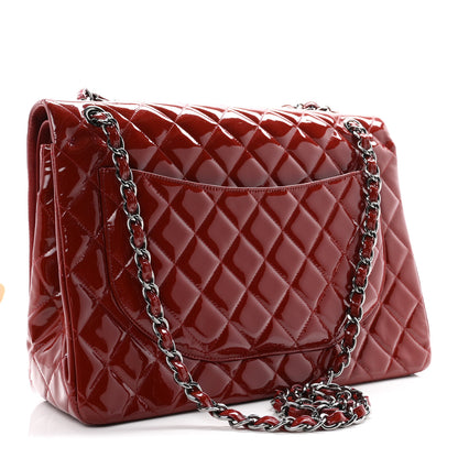 Chanel Patent Quilted Maxi Double Flap Red 3 of 11