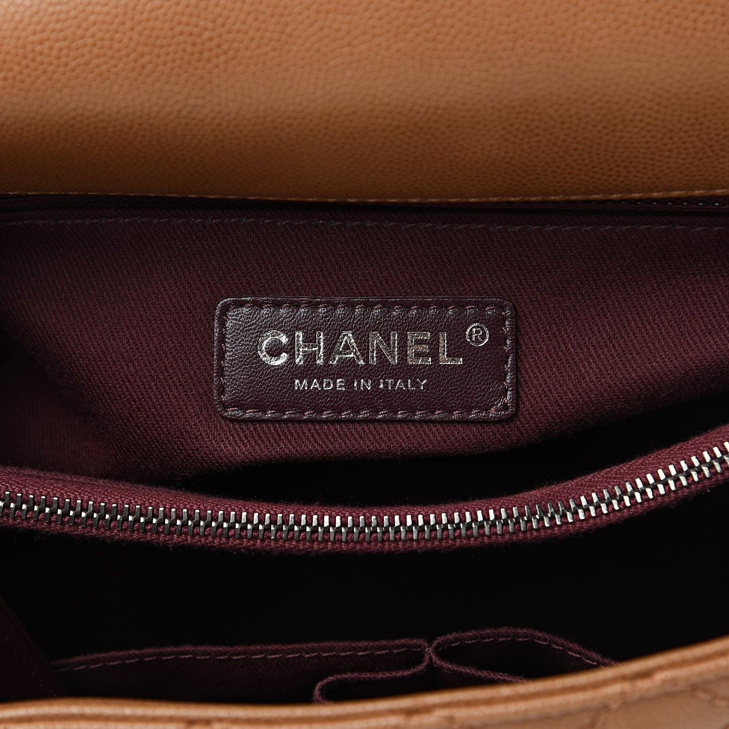 Chanel Caviar Quilted Medium Coco Handle Flap Camel 6 of 12