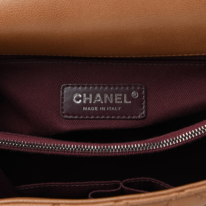 Chanel Caviar Quilted Medium Coco Handle Flap Camel 6 of 12