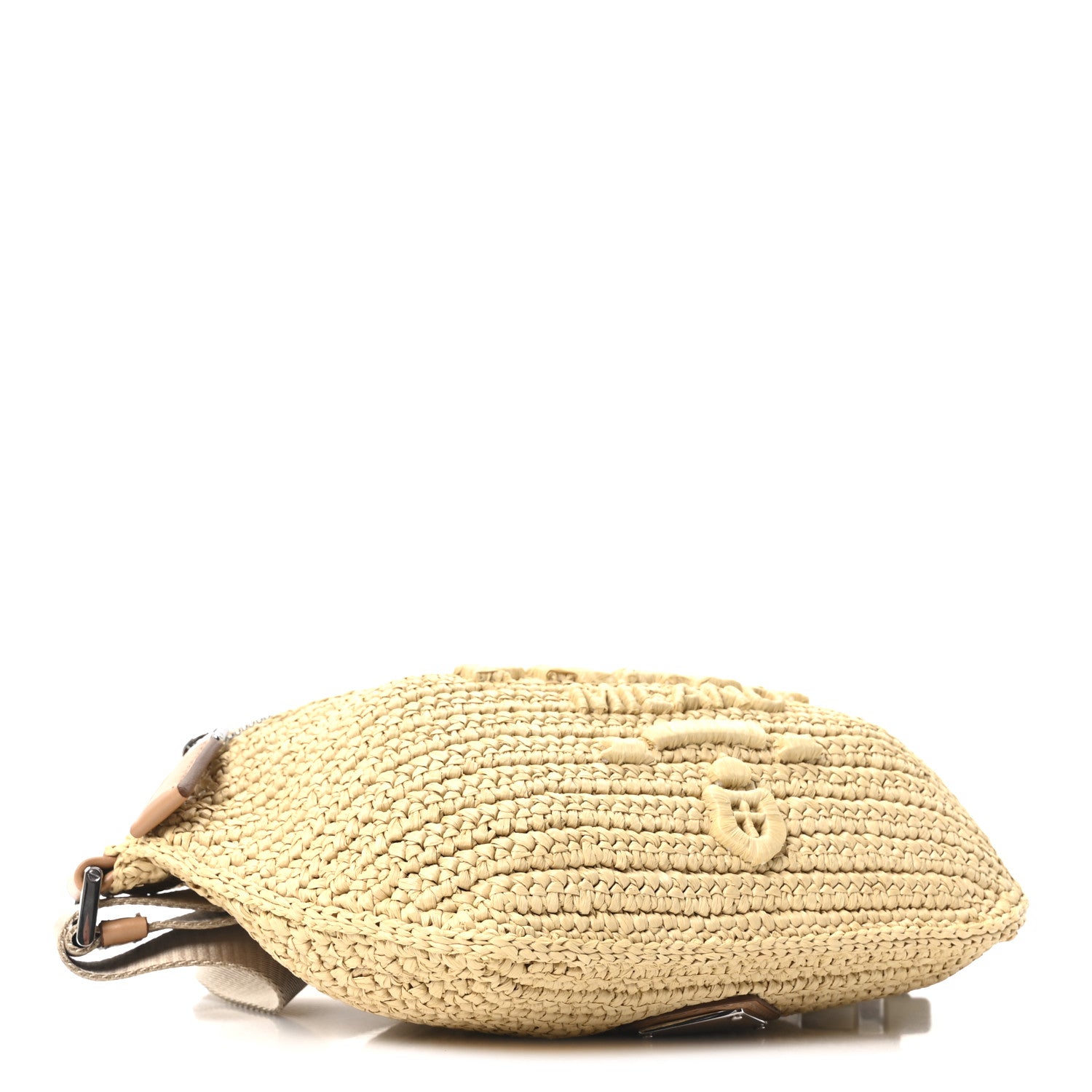 Prada Yarn Raffia Effect Crochet Belt Bag Naturale 4 of 10