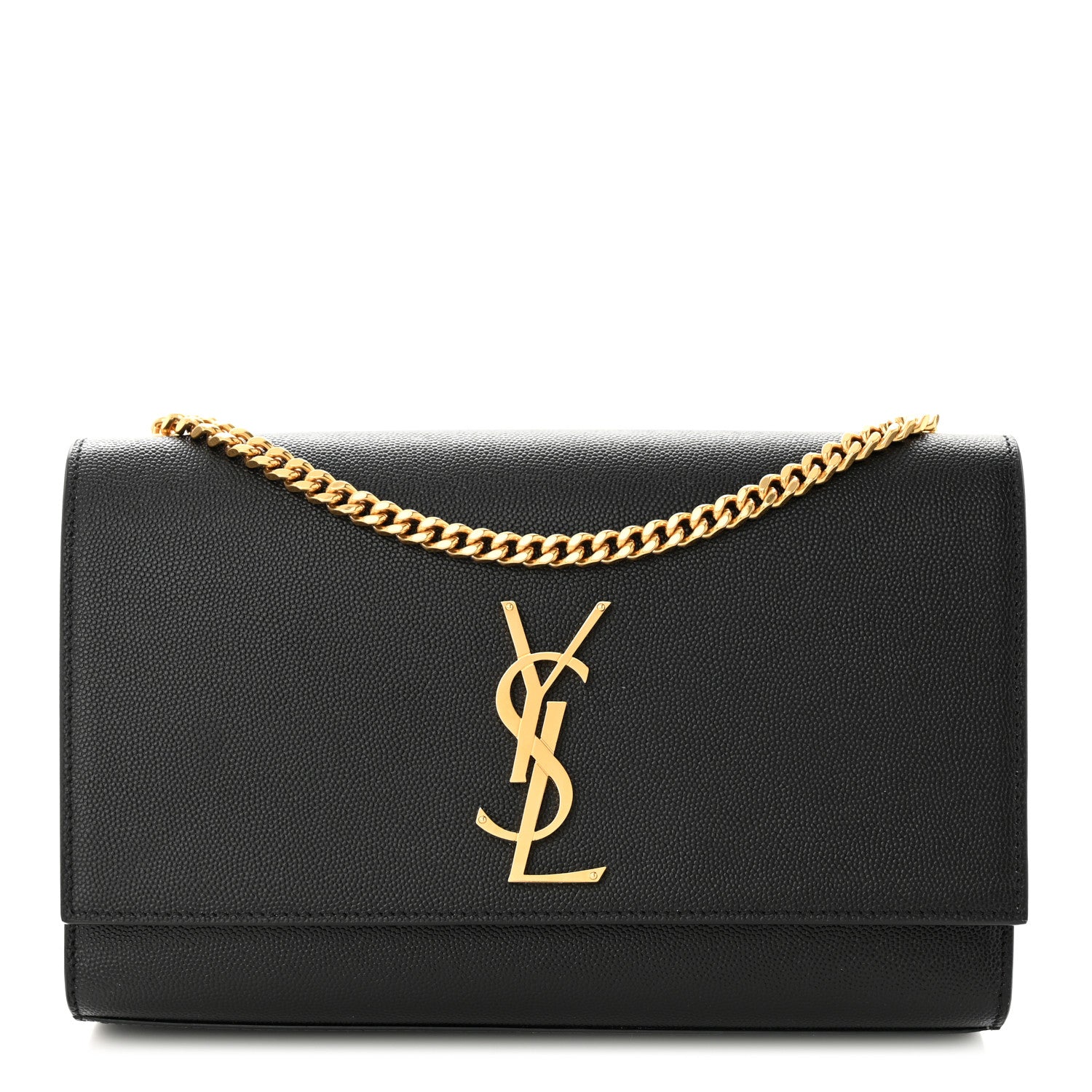 Saint Laurent Grain De Poudre Medium Classic Monogram Kate Satchel Black 1 of 10