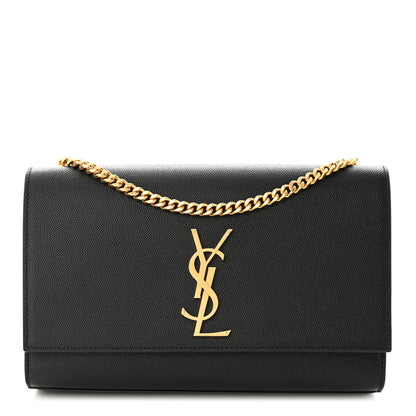 Saint Laurent Grain De Poudre Medium Classic Monogram Kate Satchel Black 1 of 10