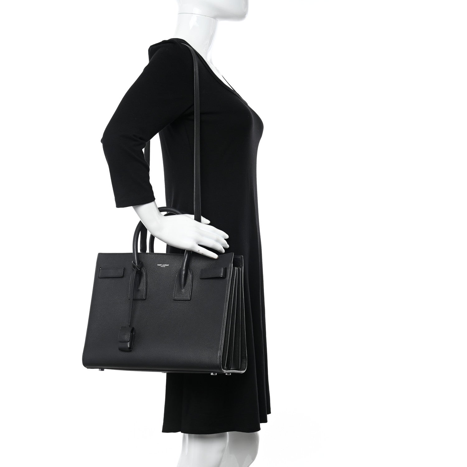 Saint Laurent Grained Calfskin Small Sac De Jour Black 2 of 13