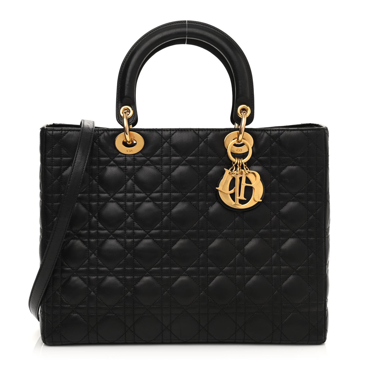 Lambskin Cannage Large Lady Dior Black