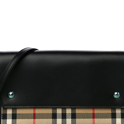 Burberry Calfskin Vintage Check Phone Pocket Crossbody Archive Beige Black 7 of 10