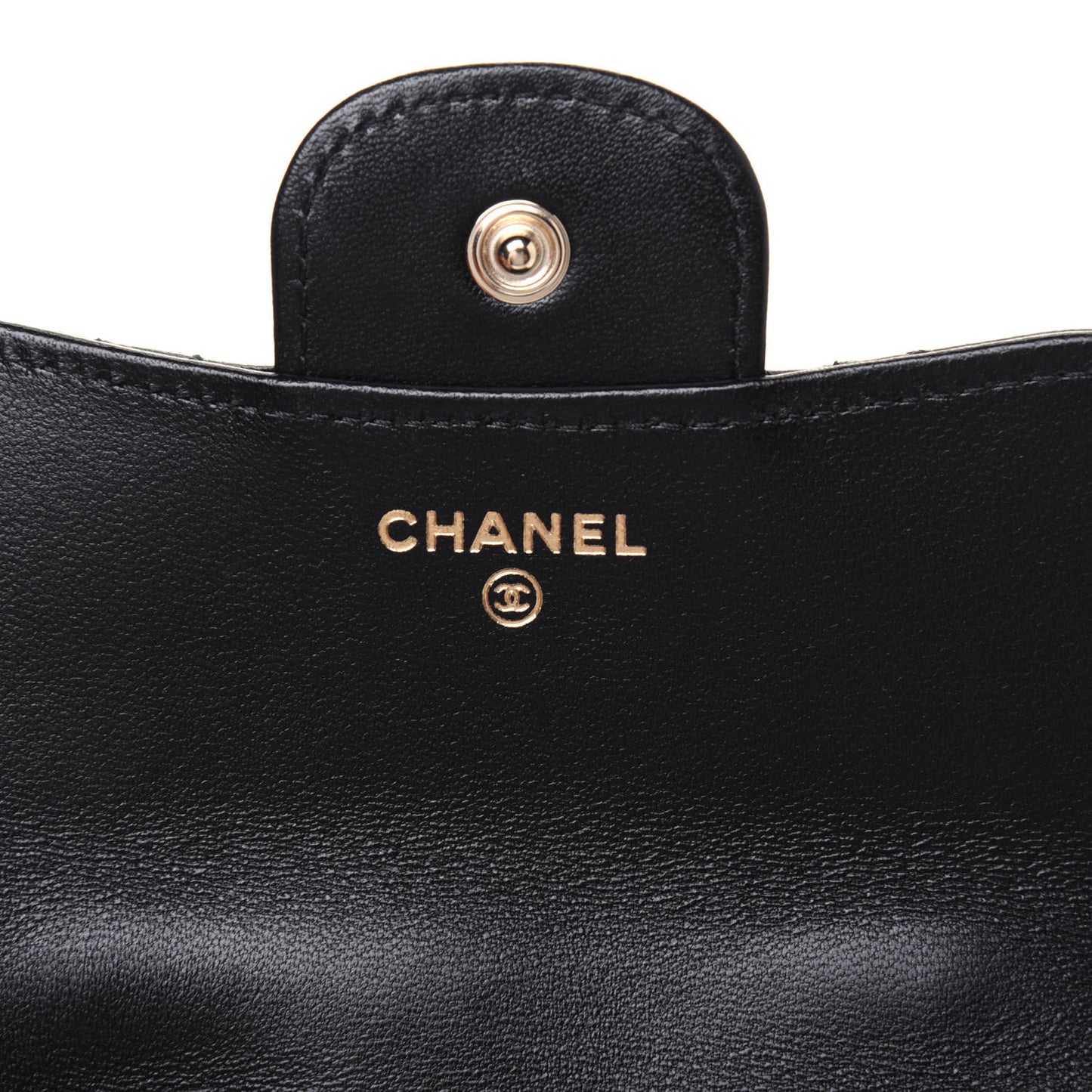 Lambskin Quilted Top Handle Flap Coin Purse With Chain Black