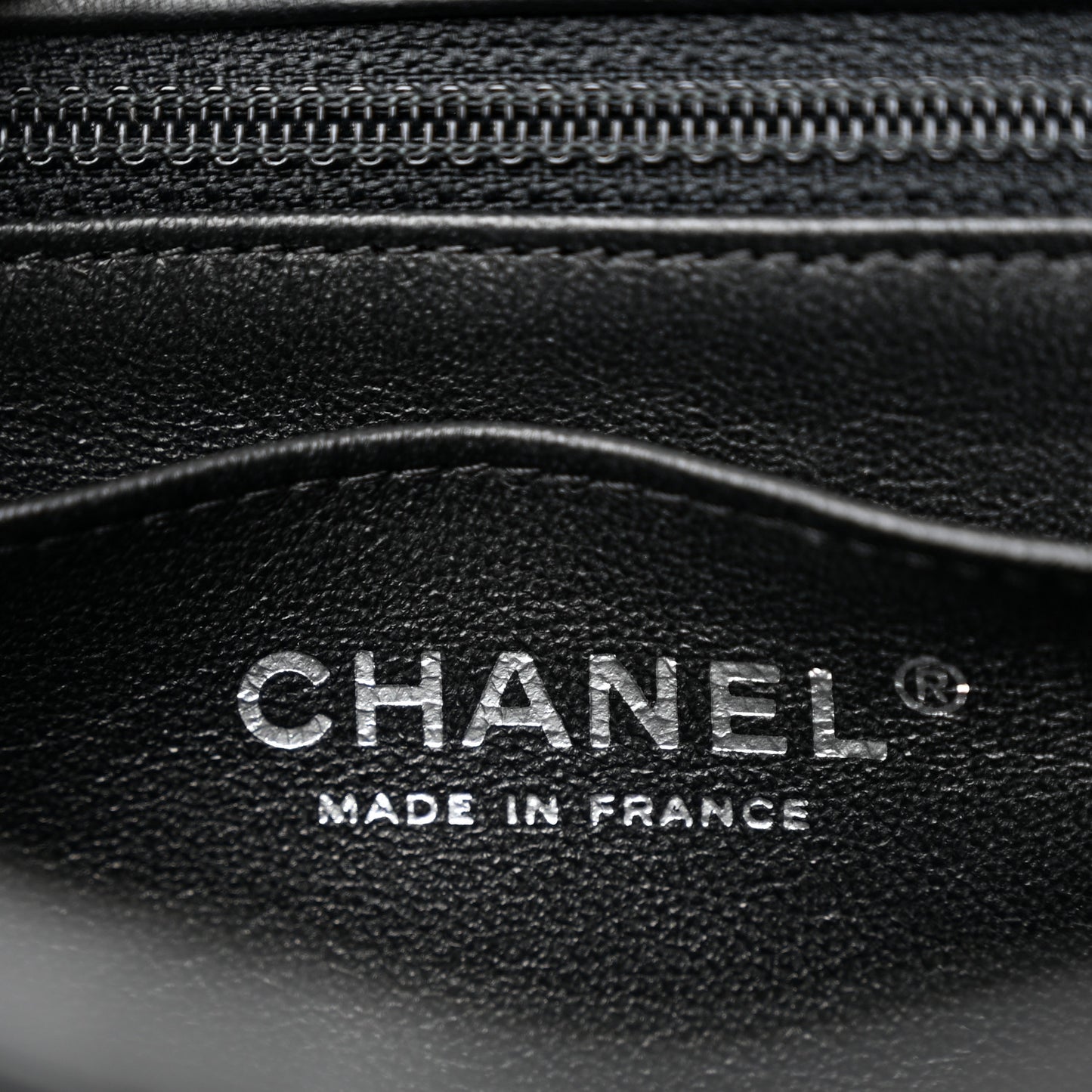 Crumpled Calfskin Quilted Mini Rectangular Flap So Black