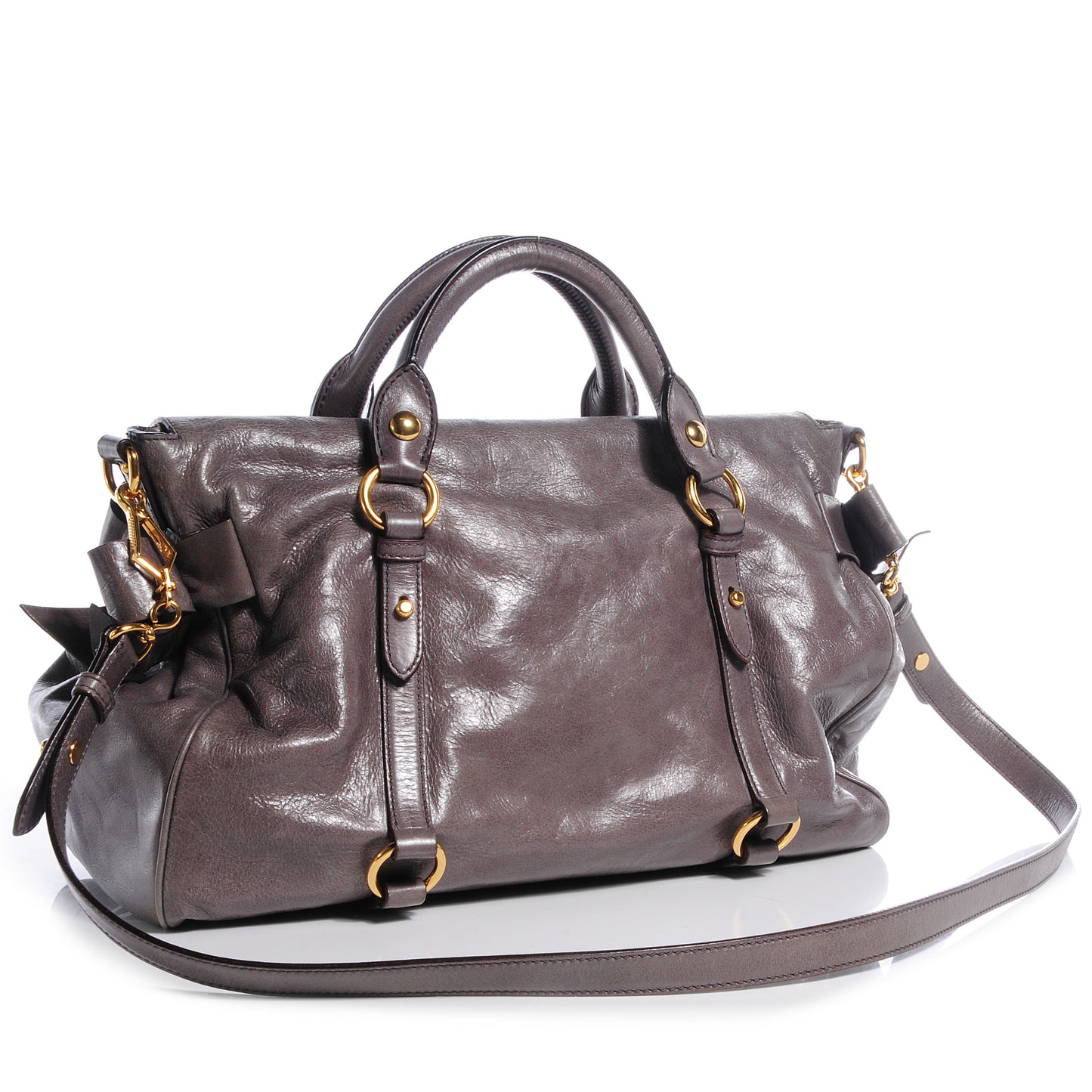 Vitello Lux Large Bow Bag Argilla