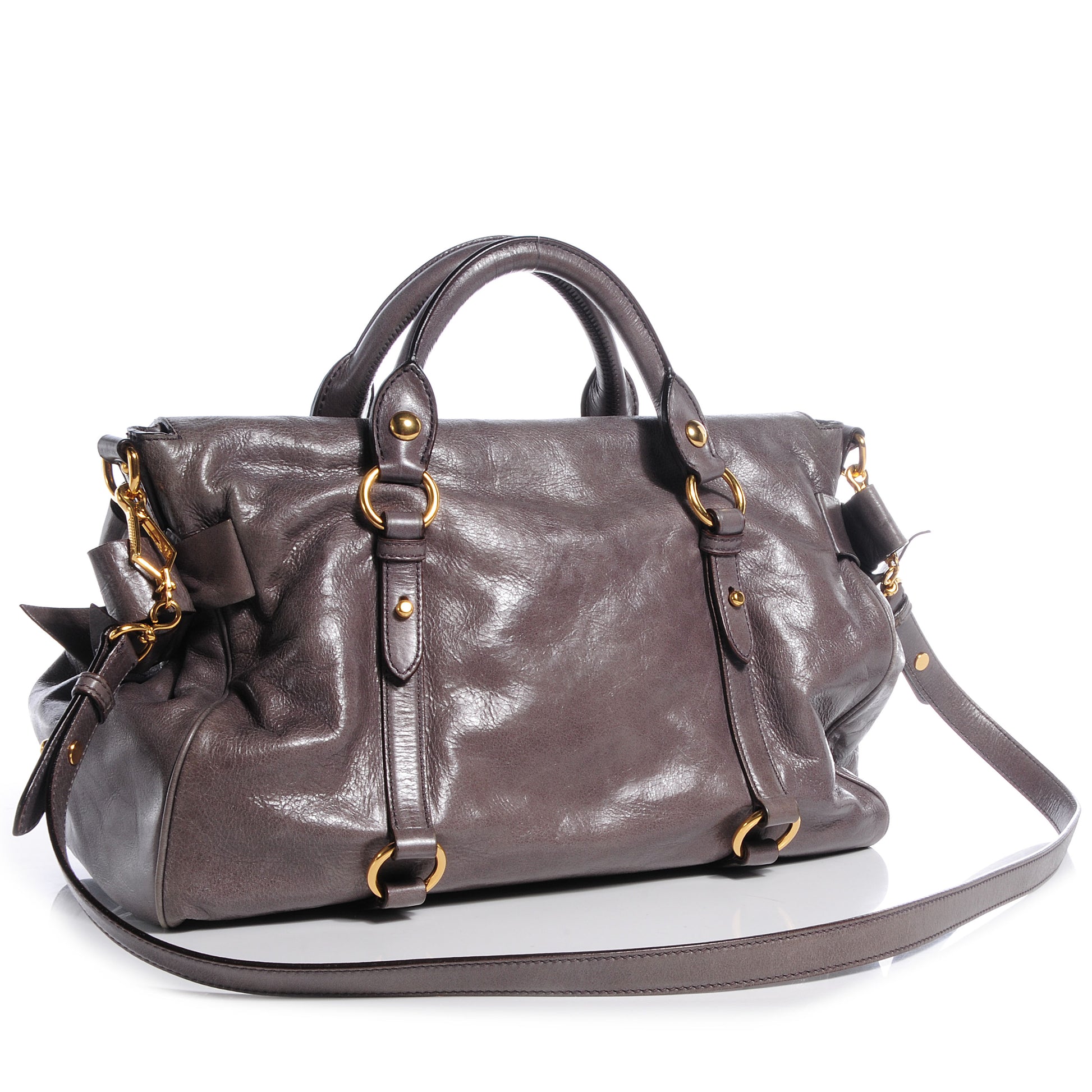 Miu Miu Vitello Lux Large Bow Bag Argilla 3 of 7
