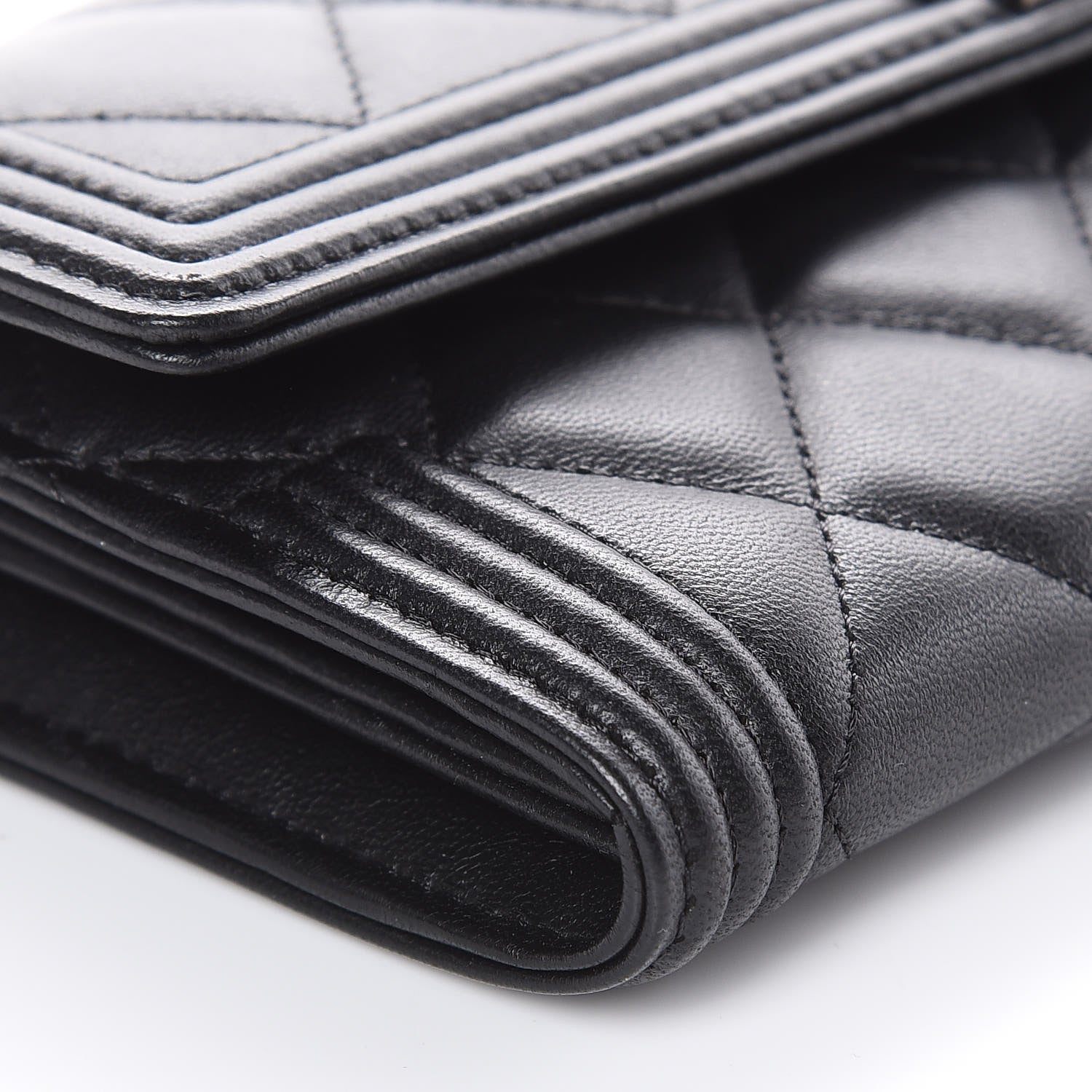 Chanel Lambskin Quilted Boy Flap Wallet Black 5 of 11