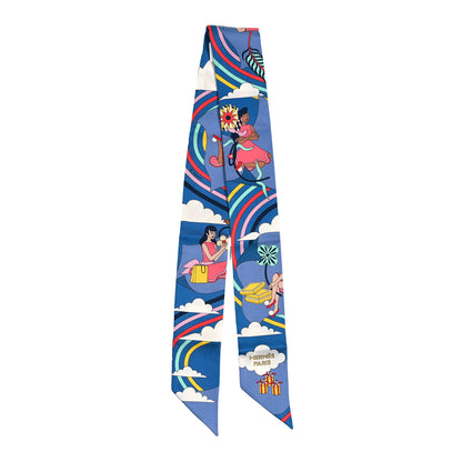 Hermes Silk Carres Volants Twilly Bleu Jaune Vif Multicolor 2 of 4