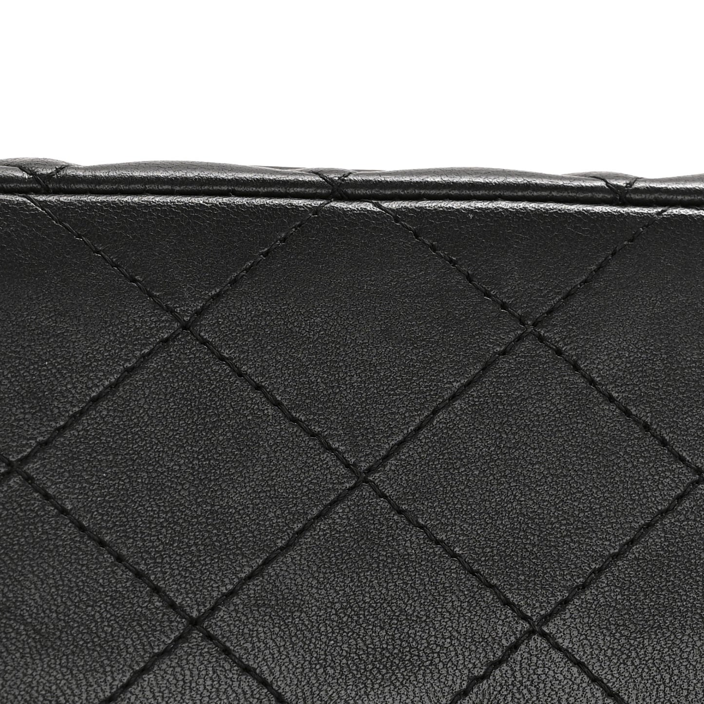 Lambskin Quilted Small Double Flap Black