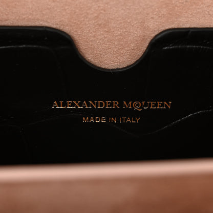 Alexander McQueen Calfskin Crocodile Embossed Box Shoulder Bag 19 Black 6 of 10