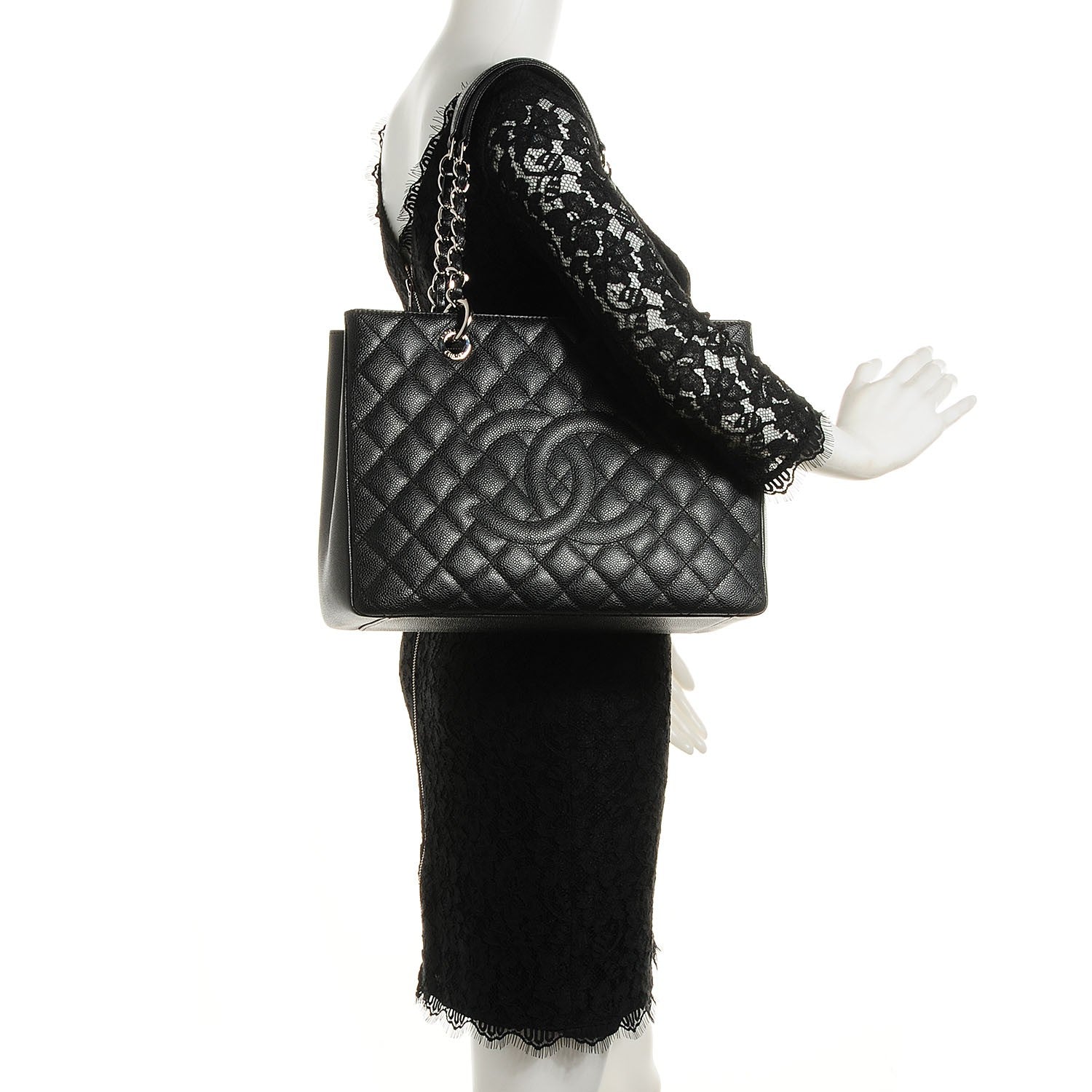 Chanel Caviar Quilted Grand Shopping Tote GST Black 2 of 7