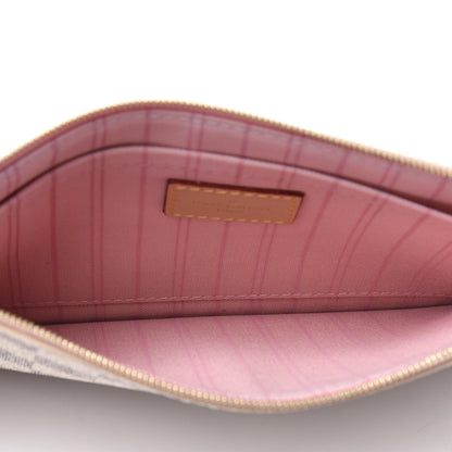 Louis Vuitton Damier Azur Neverfull MM GM Pochette Rose Ballerine 4 of 4