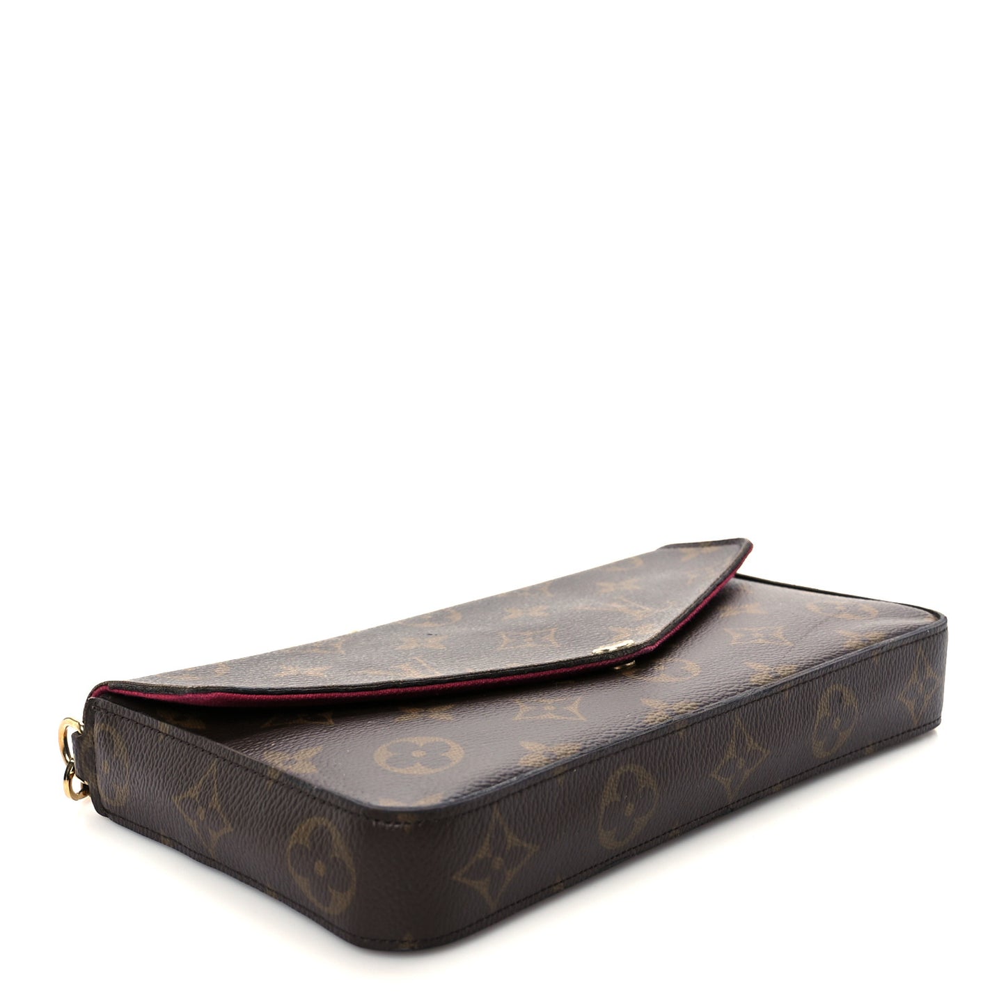 Monogram Pochette Felicie Chain Wallet Fuchsia