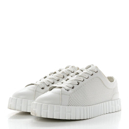 Hermes Perforated Calfskin Cross Sneakers 37 White 3 of 8
