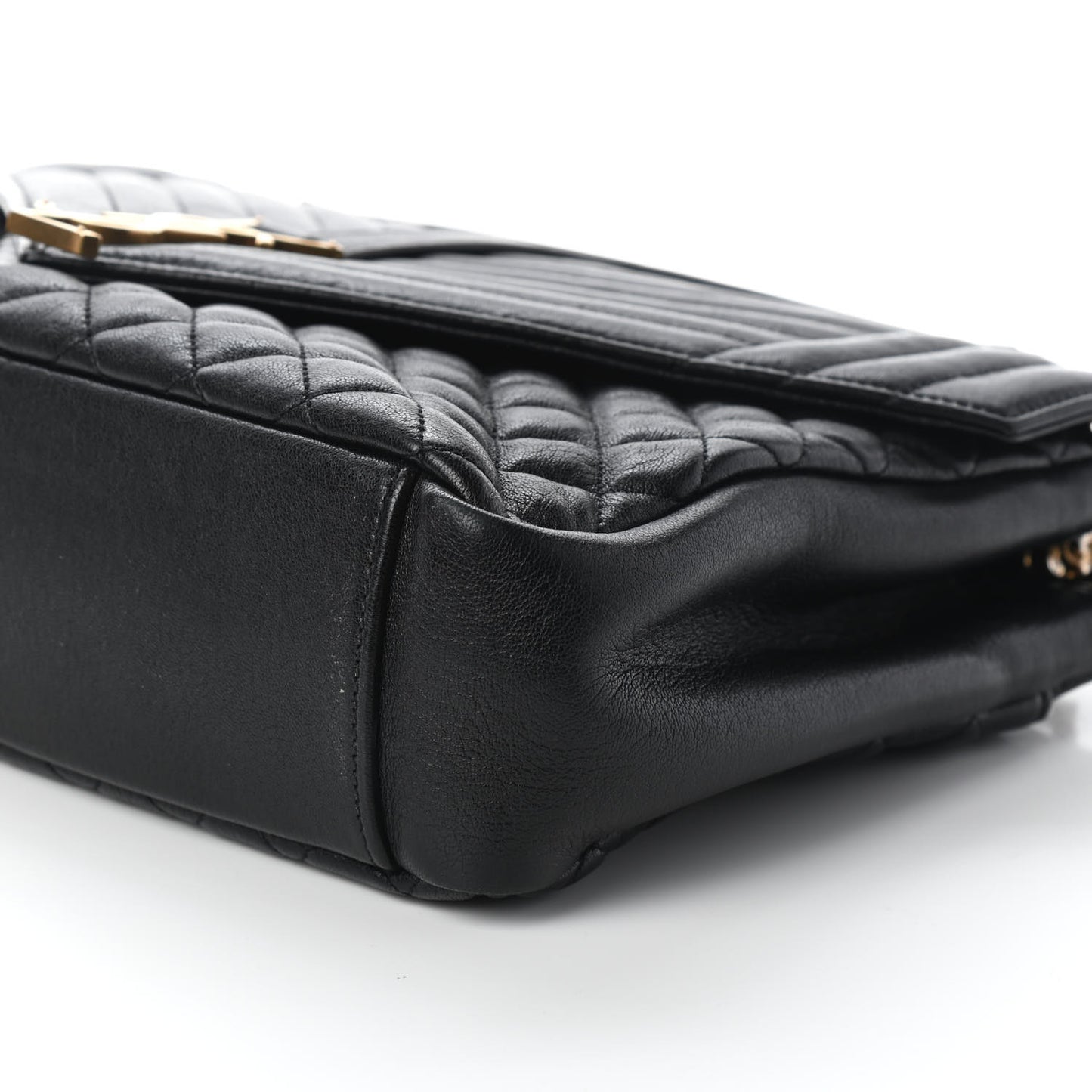 Calfskin Mixed Matelasse Triquilt Large Monogram Satchel Black