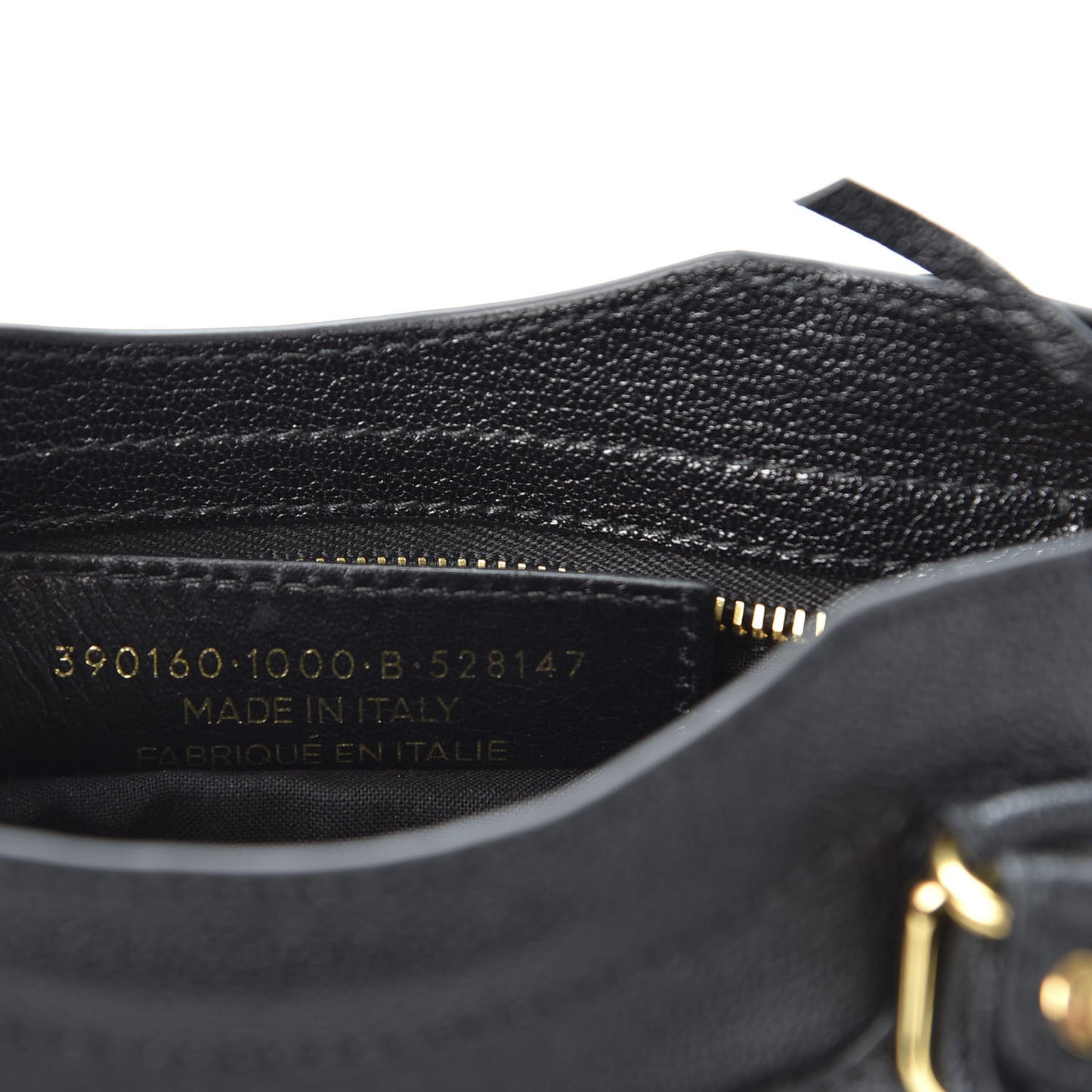 Chevre Gold Metallic Edge Hardware Mini City Black