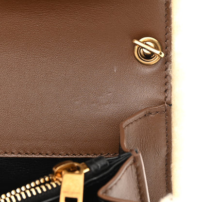 Saint Laurent Nubuck Shearling Quilted Mini Gaby Satchel Natural Tan 11 of 17