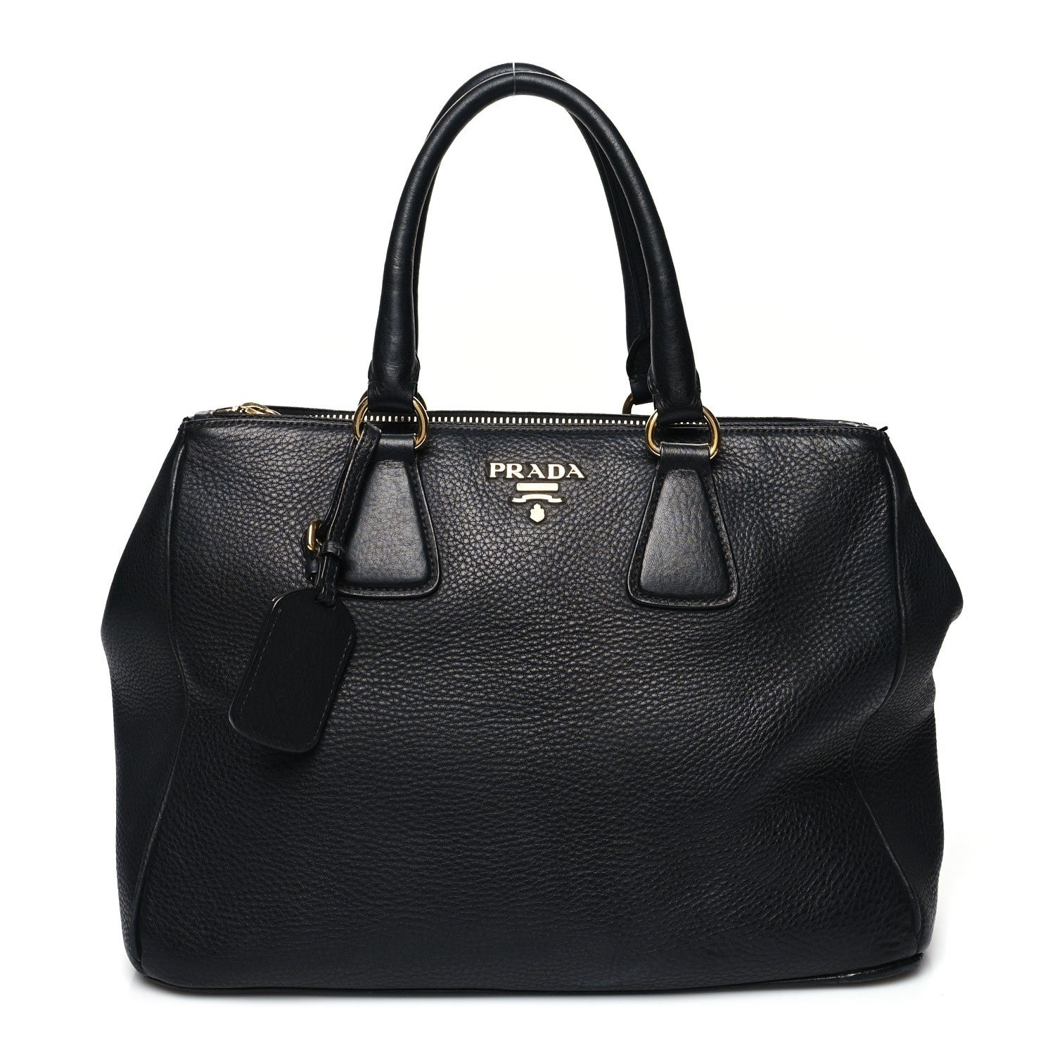 Prada Vitello Daino Large Double Zip Tote Black 1 of 16