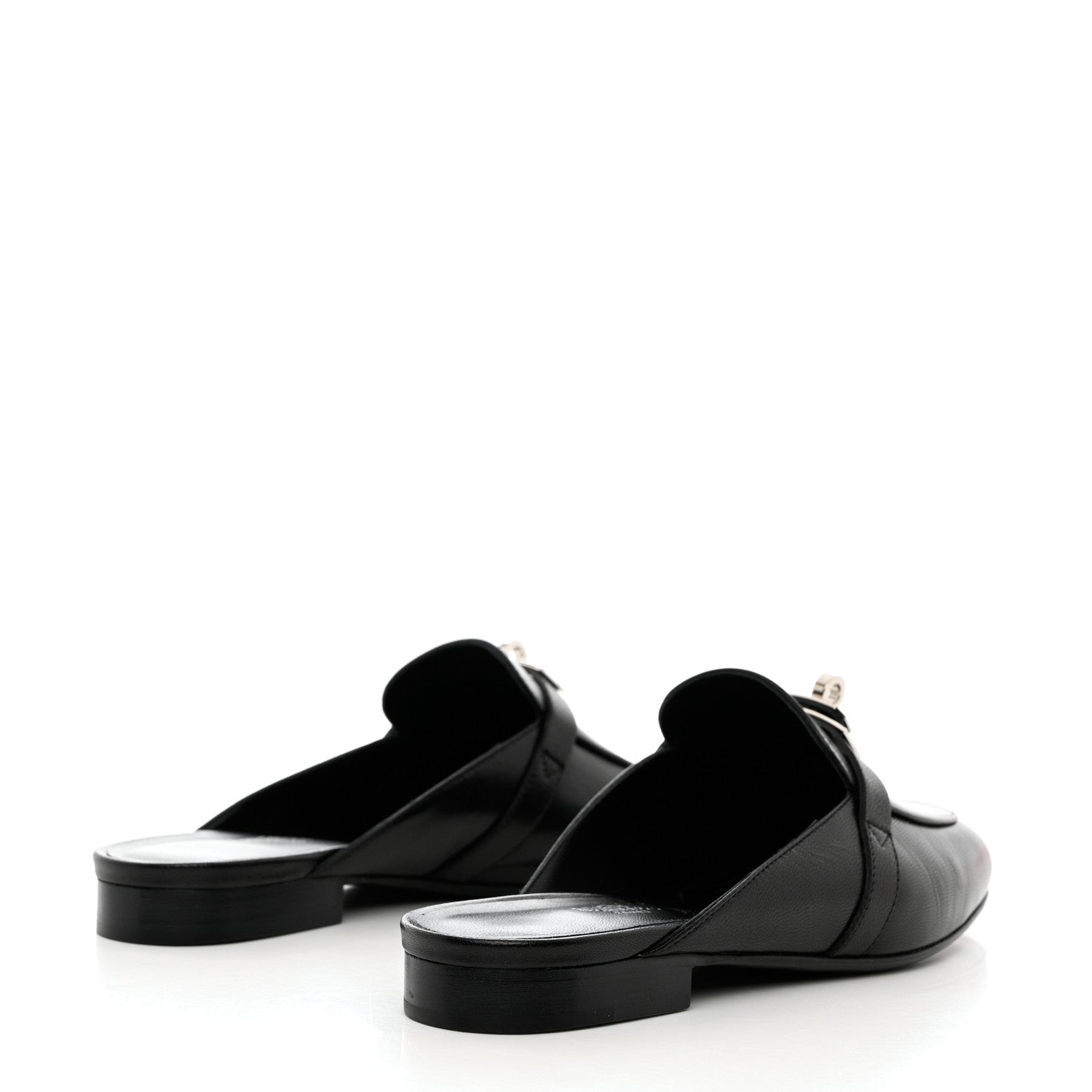 Hermes Goatskin Oz Mules 36.5 Black 4 of 13