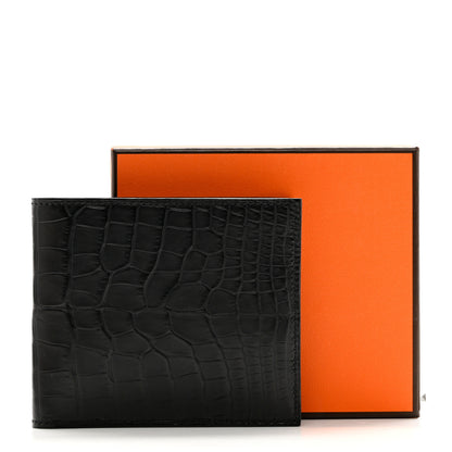 Hermes Matte Alligator MC2 Copernic Compact Wallet Black 7 of 7