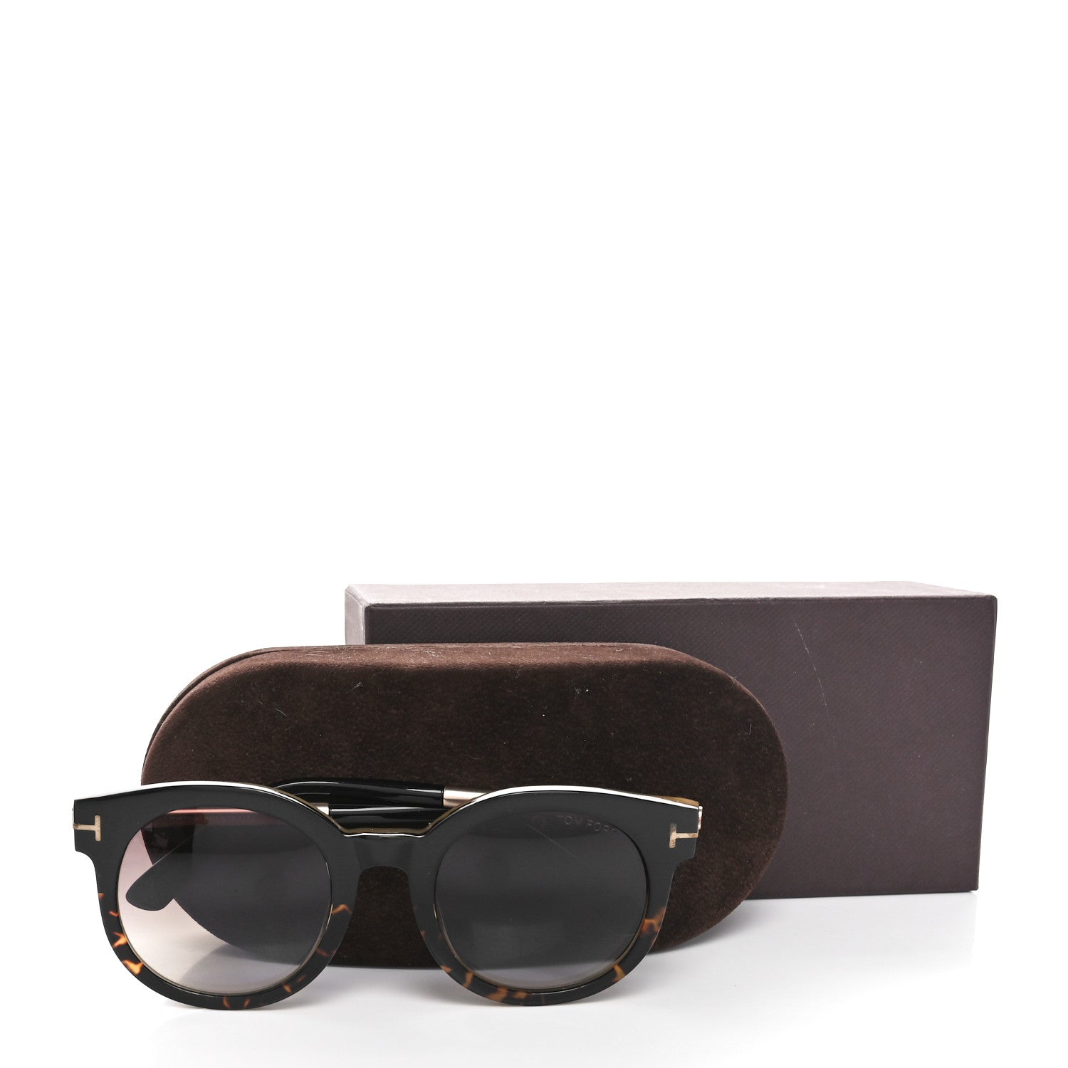 Tom Ford Janina Round Sunglasses TF435 Tortoise Black 8 of 8