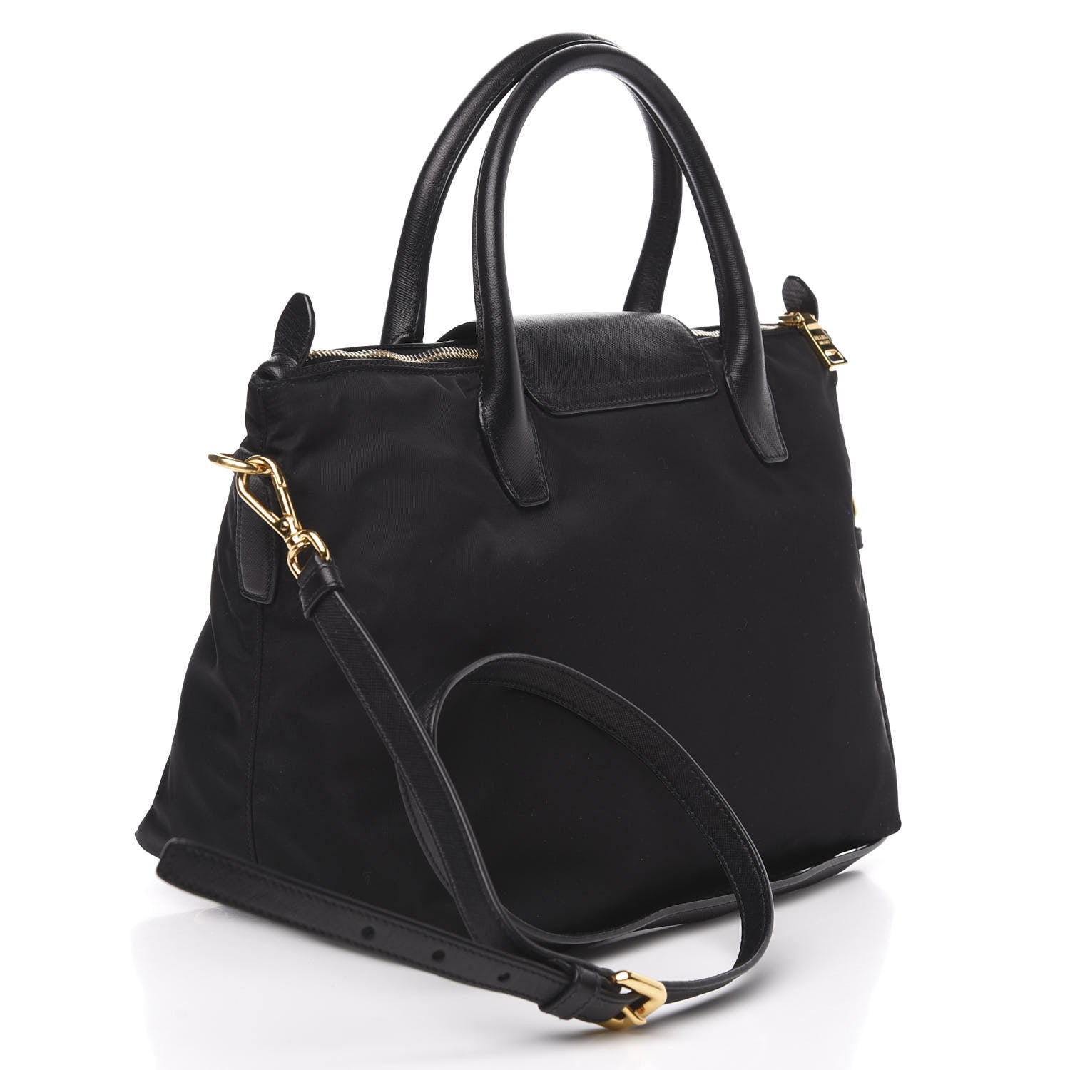 Prada Saffiano Tessuto Nylon Tote Black 3 of 10