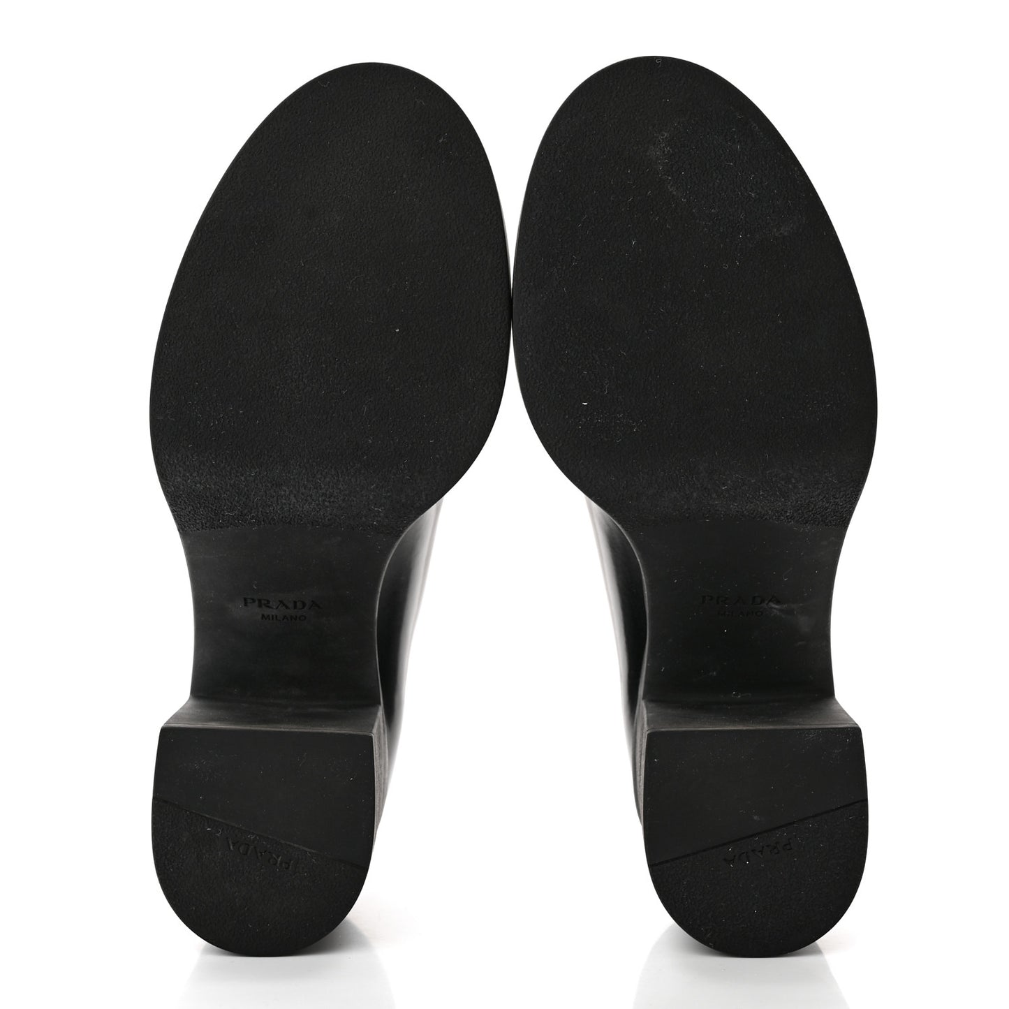 Spazzolato Metal Triangle Logo Lace Up 85mm Loafers 40 Black