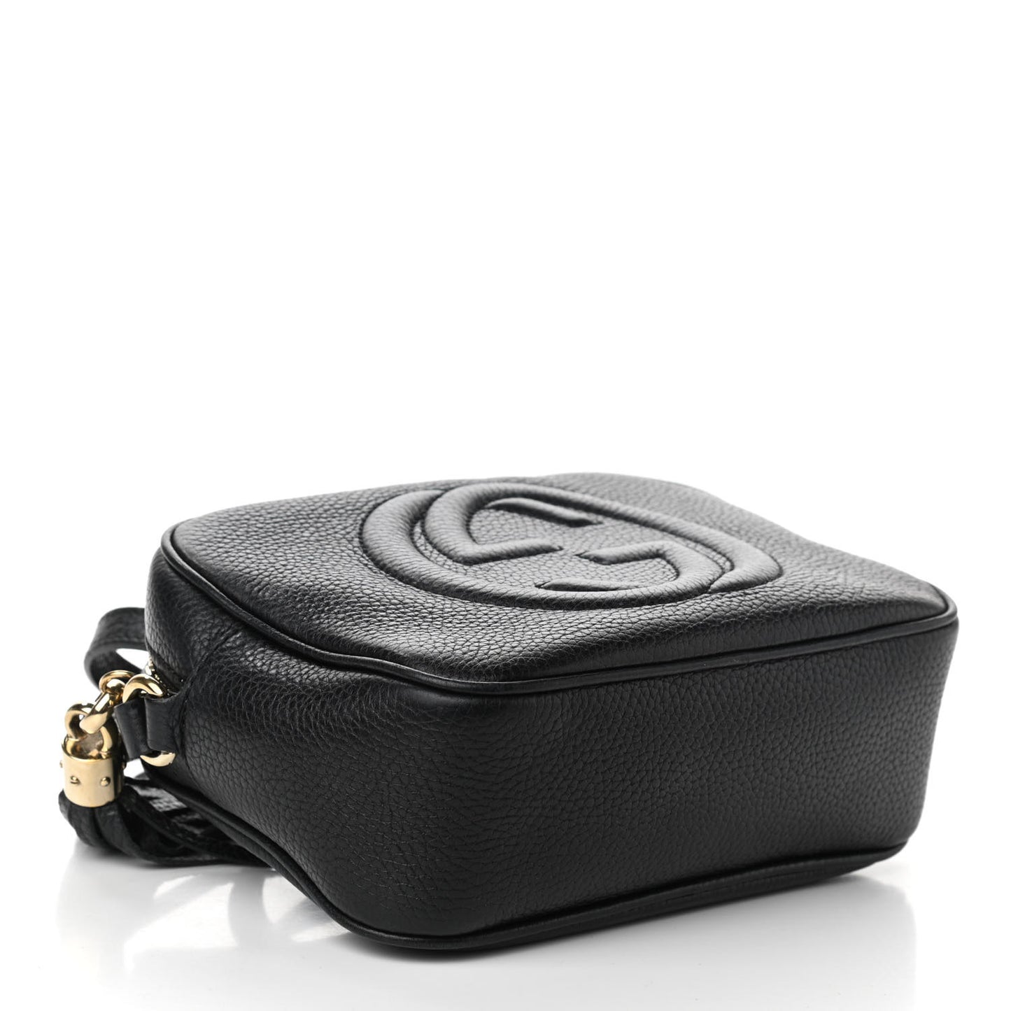 Pebbled Calfskin Small Soho Disco Bag Black