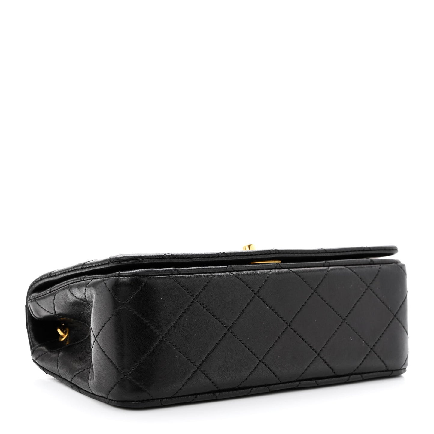 Lambskin Quilted Small Single Flap Bag Black