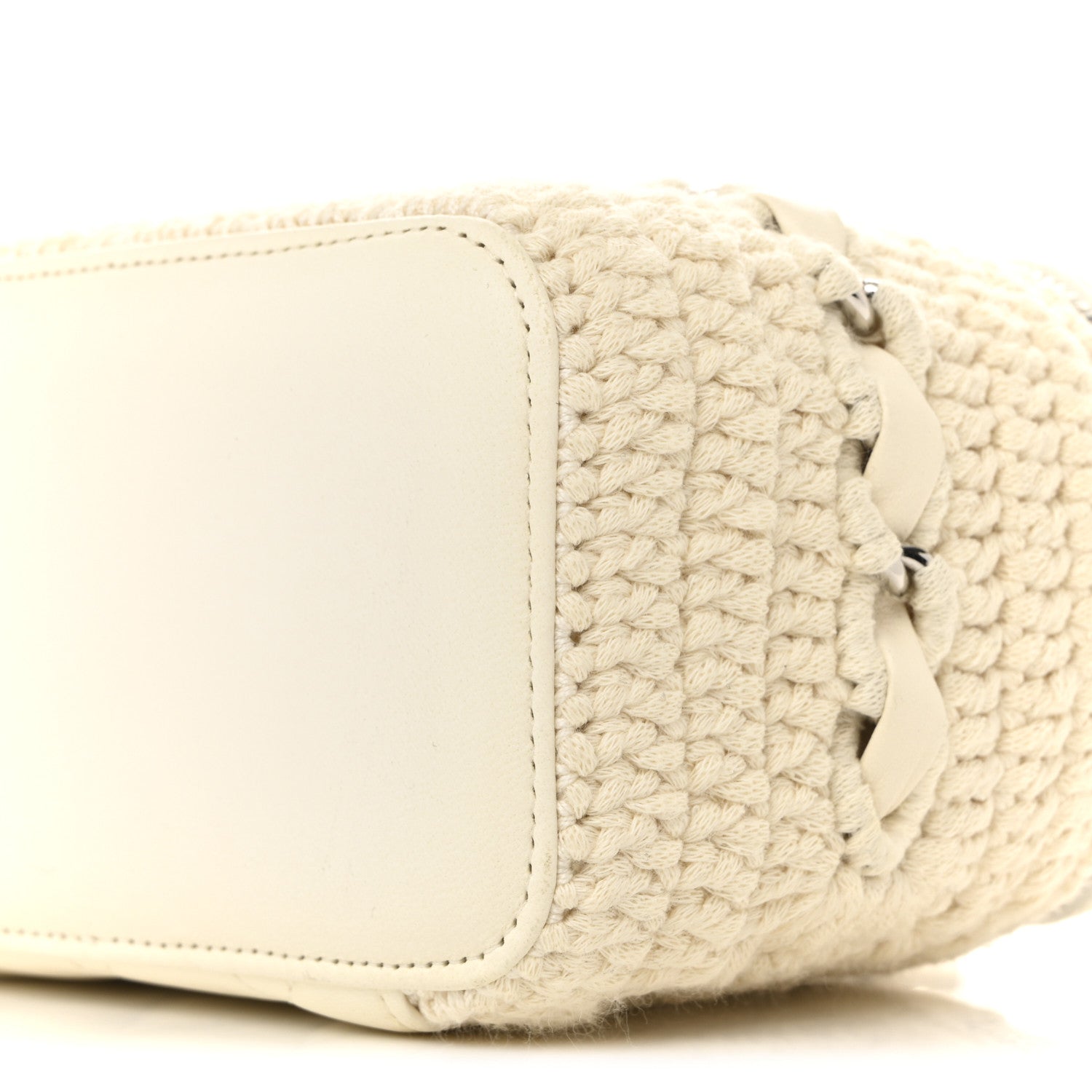 Chanel Lambskin Crochet Quilted Small Vanity Case With Chain White 10 of 13