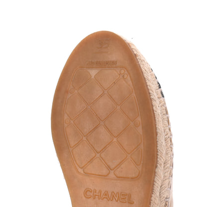Chanel Lambskin CC Espadrilles 35 Beige Black 14 of 22