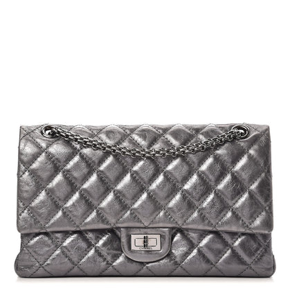 Chanel Metallic Aged Calfskin Quilted 2.55 Reissue 226 Flap Dark Silver 1 of 8