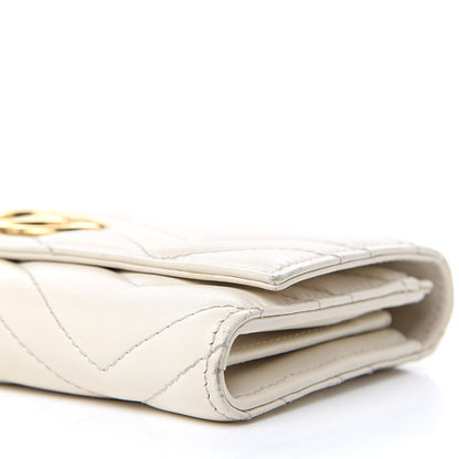 Gucci Calfskin Matelasse GG Marmont Continental Wallet Mystic White 9 of 17