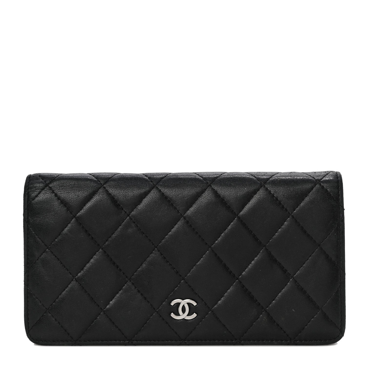 Chanel Lambskin Quilted Yen Wallet Black 1 of 14