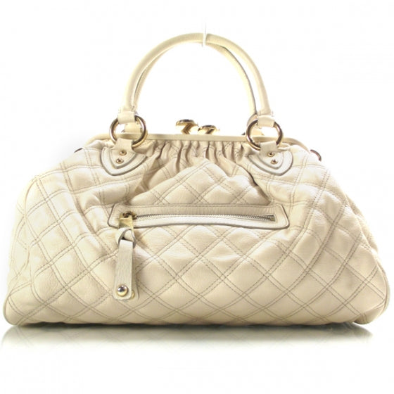 Marc Jacobs Quilted Leather Stam White Chiffon 1 of 11