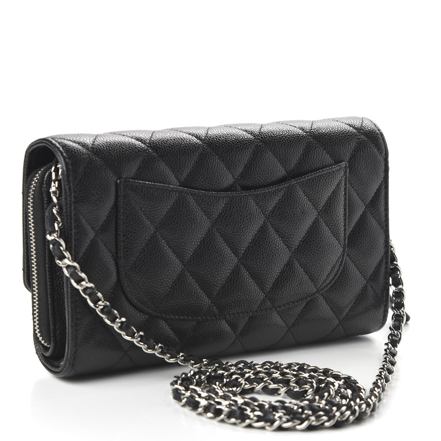 Chanel Caviar Quilted Wallet on Removable Chain Black 3 of 12