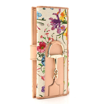 Gucci Canvas Floral Flora Hasler Continental Wallet White 3 of 10