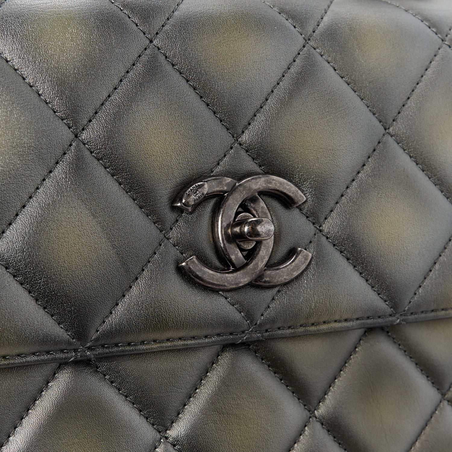 Chanel Metallic Faded Calfskin Quilted Small Trendy CC Dual Handle Flap Bag Silver Gold 14 of 14