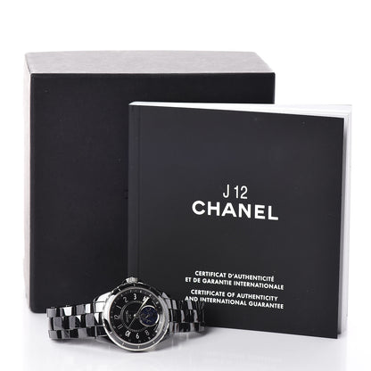Chanel Stainless Steel Ceramic 38mm J12 Moonphase Automatic Watch Black 6 of 6