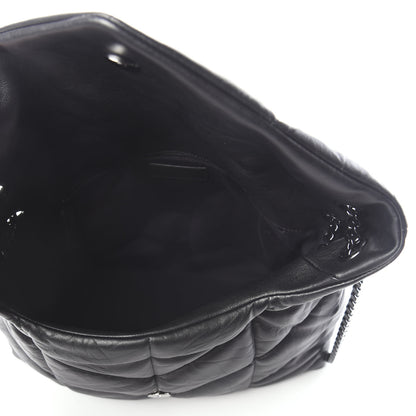 Saint Laurent Lambskin Quilted Medium Loulou Puffer Monogram Chain Satchel Black 4 of 8