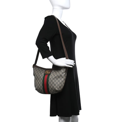 Gucci GG Supreme Monogram Web Small Ophidia Half Moon Hobo Brown 2 of 6