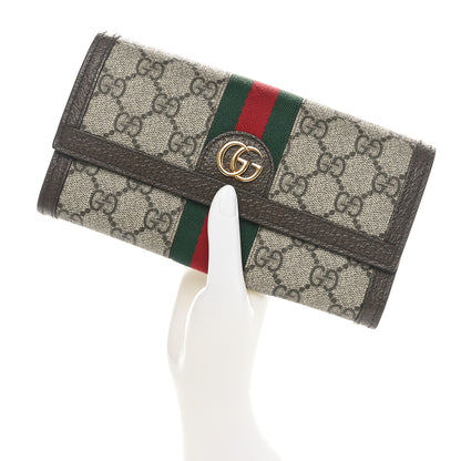 Gucci GG Supreme Monogram Web Ophidia Continental Wallet Brown 2 of 10