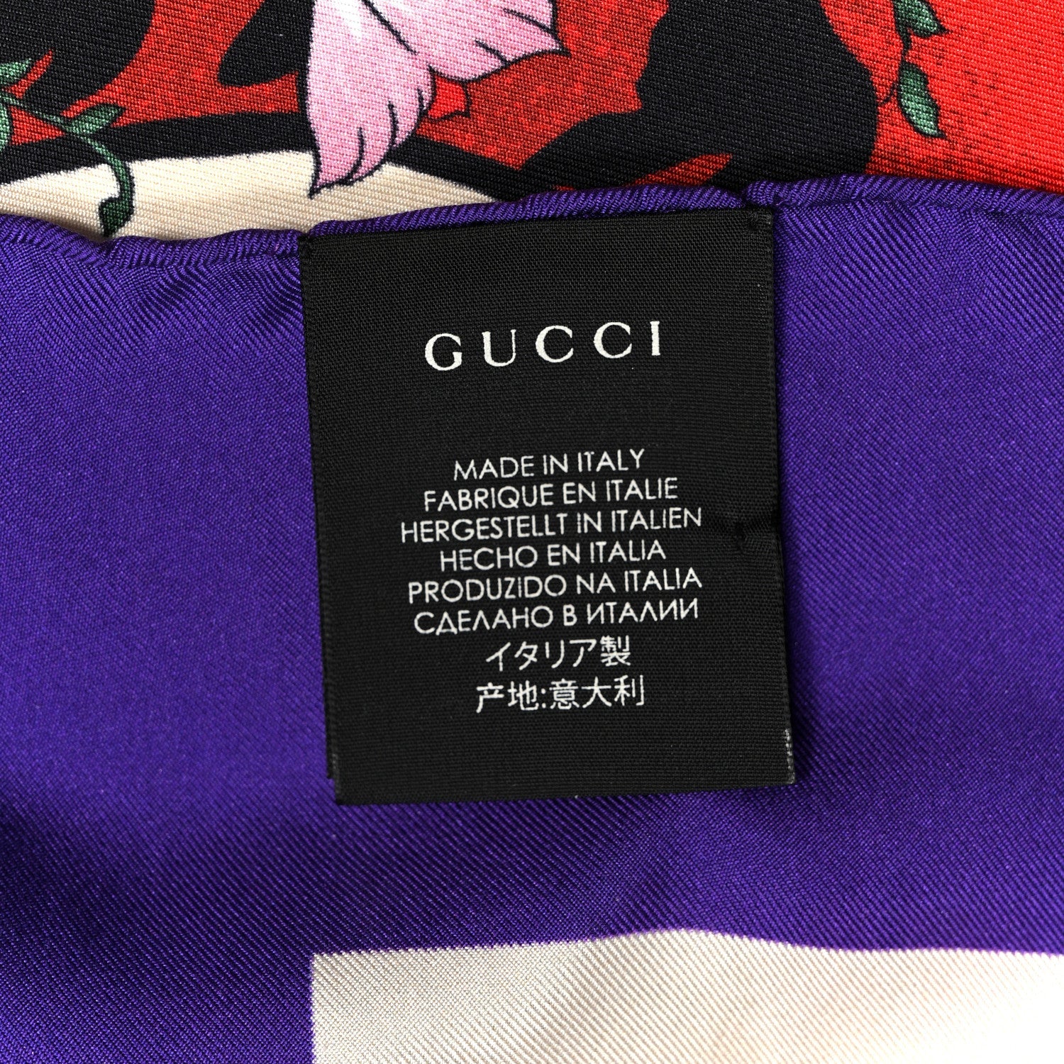 Gucci Silk Floral Tiger Scarf Purple Multicolor 2 of 3