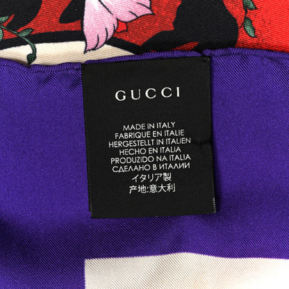 Gucci Silk Floral Tiger Scarf Purple Multicolor 2 of 3